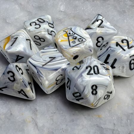 Marble Calcite/Black, 7-Die Set (bonus die)