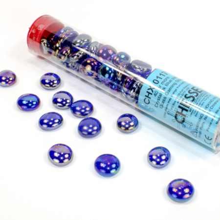 Iridized Crystal Dark Blue, Glass Stones Tube