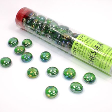 Iridized Crystal Green, Glass Stones Tube
